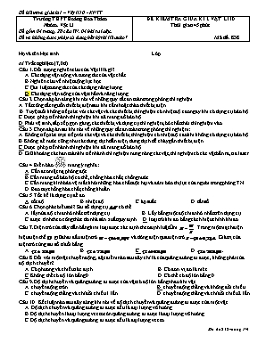 Đề kiểm tra giữa kì I môn Vật lí 10 - Mã đề 838 - Trường THPT Hoàng Hoa Thám (Có đáp án)